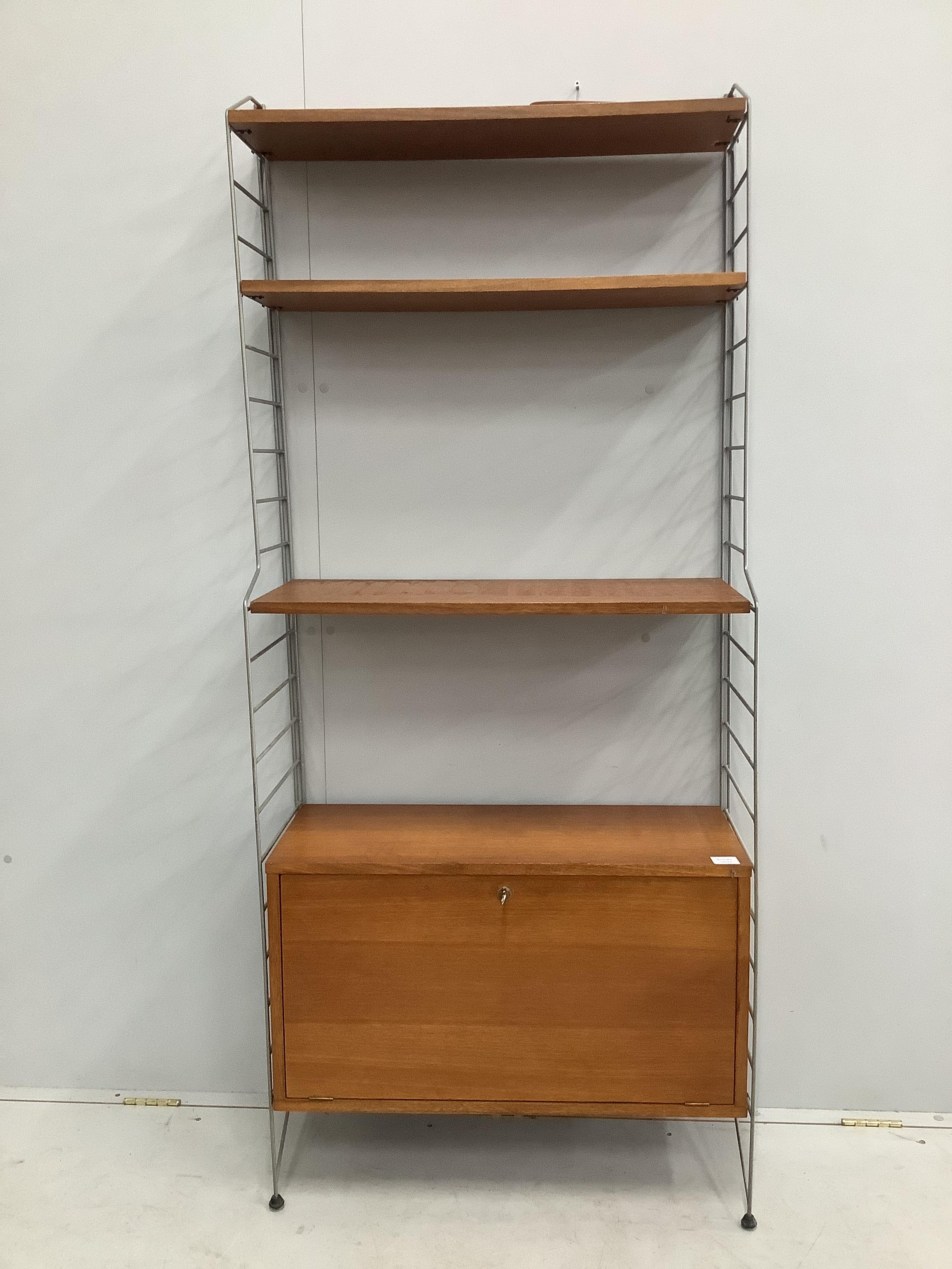 A mid century teak ladderax system, width 78cm, depth 33cm, height 181cm